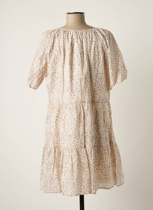 Robe mi-longue manches courtes manches courtes beige RAILS femme