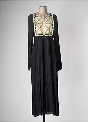 Robe longue manches longues manches longues noir V.DE.VINSTER femme