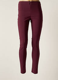 Pantalon slim tissage popeline taille normale violet LAUREN VIDAL femme