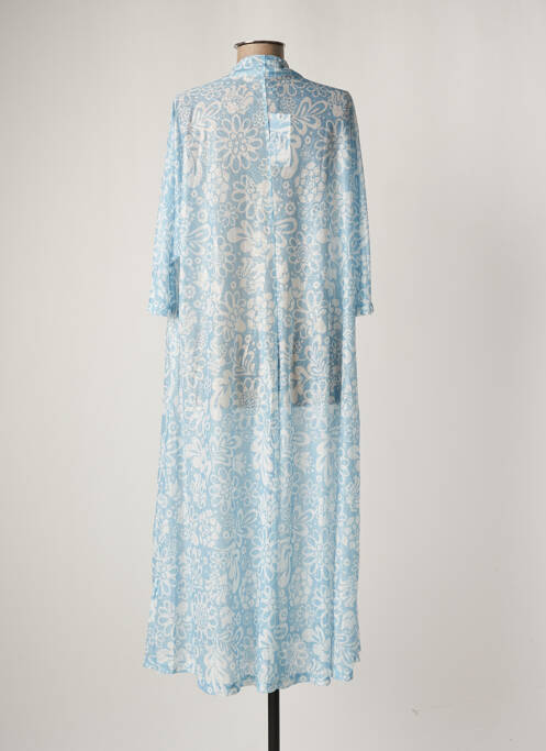 Robe mi-longue imprimé fleurs manches 3/4 bleu MOLLY BRACKEN femme
