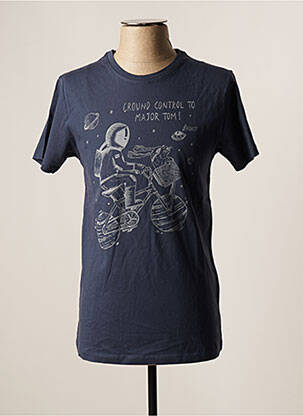 T-shirt bleu STEP ART pour homme