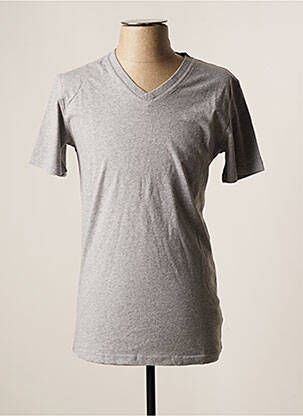 T-shirt gris KNOWLEDGE COTTON APPAREL pour homme
