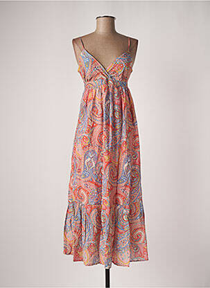 Robe mi-longue imprimé fantaisie fines bretelles rose MOLLY BRACKEN femme