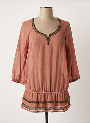 Tunique manches longues légère et transparente rose BREAL femme