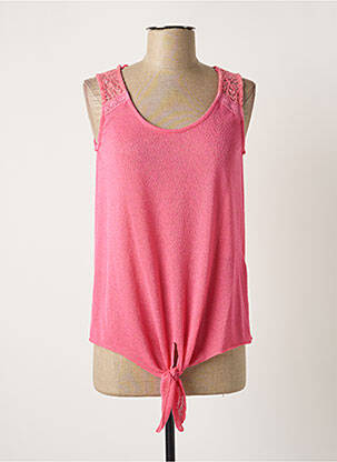 Top stretch sans manche rose BREAL femme