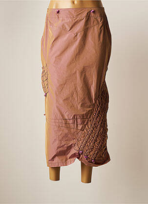 Jupe longue fermeture zippée au dos rose GUY DUBOUIS femme