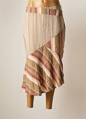 Jupe mi-longue taille normale beige GUY DUBOUIS femme