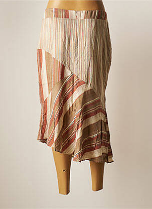 Jupe mi-longue taille normale beige GUY DUBOUIS femme