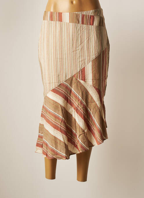 Jupe mi-longue taille normale beige GUY DUBOUIS femme
