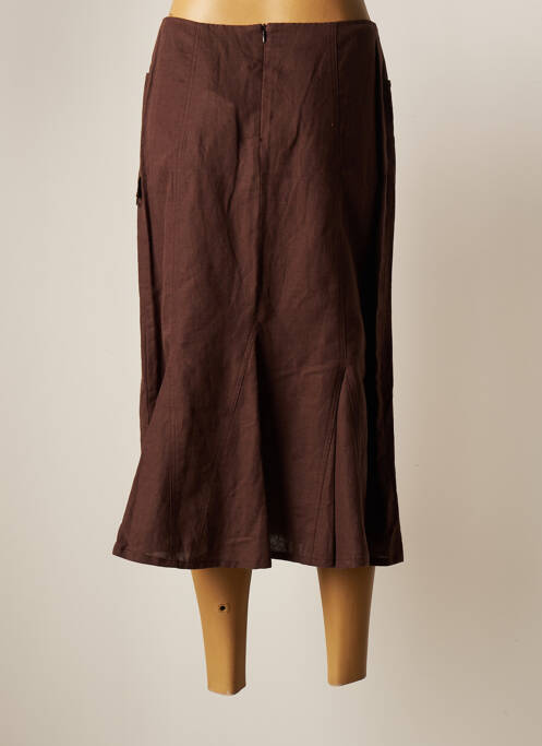 Jupe mi-longue marron GUY DUBOUIS pour femme