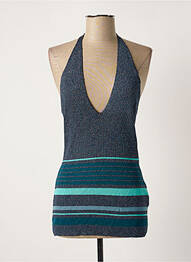 Top stretch sans manche bleu MORGAN femme