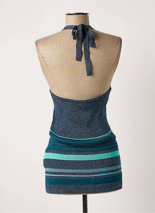 Top stretch sans manche bleu MORGAN femme
