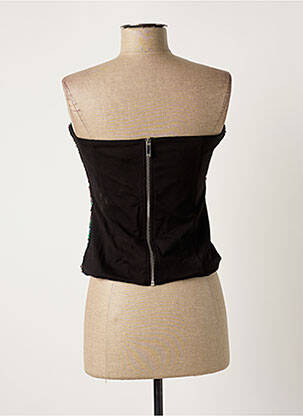 Top coupe cintrée sans manche noir MORGAN femme