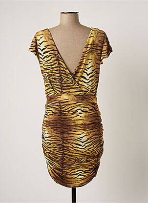 Robe courte manches courtes manches courtes beige MANGO femme