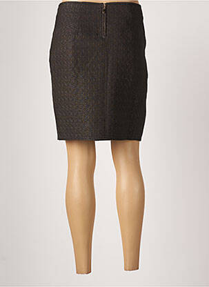 Jupe courte fermeture zippée au dos marron BREAL femme