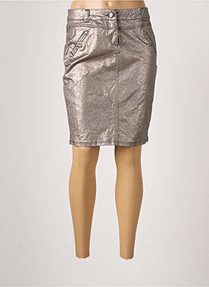 Jupe mi-longue taille normale gris BREAL femme