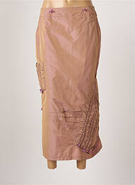 Jupe longue fermeture zippée au dos rose GUY DUBOUIS femme