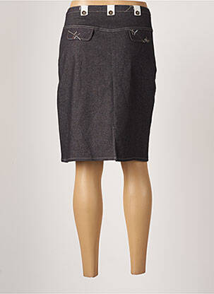 Jupe mi-longue stretch bleu GUY DUBOUIS femme