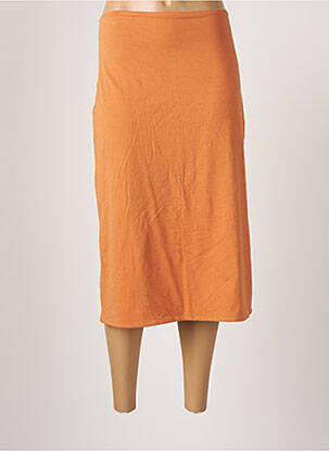 Jupe mi-longue orange LAUREN VIDAL pour femme