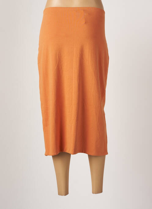 Jupe mi-longue orange LAUREN VIDAL pour femme