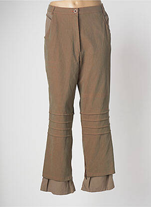 Pantalon large fermeture zippée sous rabat boutonné taille normale vert GUY DUBOUIS femme