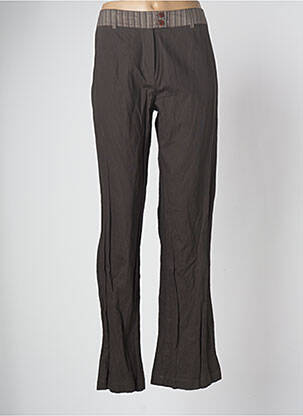 Pantalon droit fermeture zippée sous rabat boutonné taille normale noir LAUREN VIDAL femme
