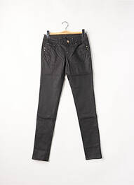 Pantalon slim broderie rivets taille basse noir BREAL femme