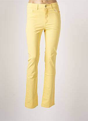 Pantalon droit stretch taille haute jaune SCOTTAGE femme
