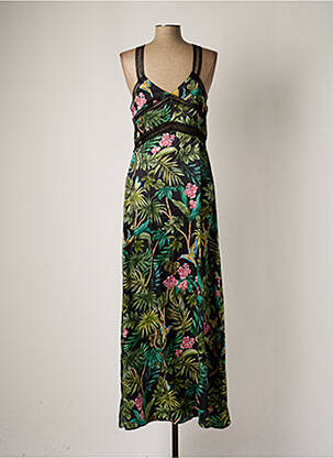 Robe longue coupe cintrée fines bretelles noir MORGAN femme
