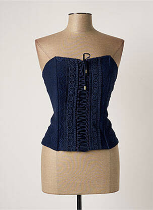 Top stretch sans manche bleu MORGAN femme