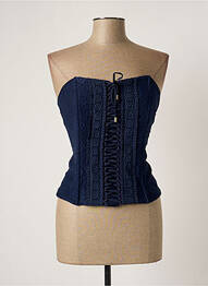 Top stretch sans manche bleu MORGAN femme