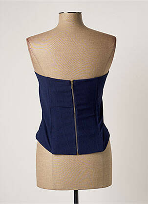 Top stretch sans manche bleu MORGAN femme