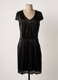 Robe mi-longue manches courtes manches courtes noir BREAL femme