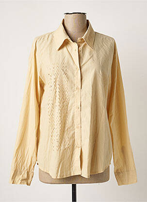 Chemisier coupe droite manches longues beige LAUREN VIDAL femme