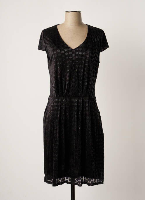 Robe mi-longue manches courtes manches courtes noir BREAL femme