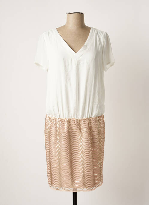 Robe mi-longue manches courtes manches courtes rose BREAL femme