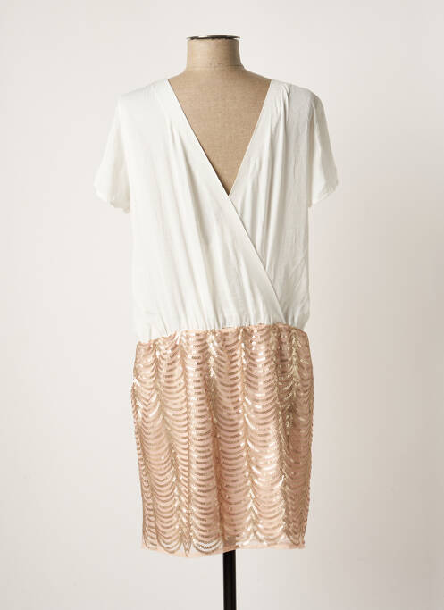 Robe mi-longue manches courtes manches courtes rose BREAL femme