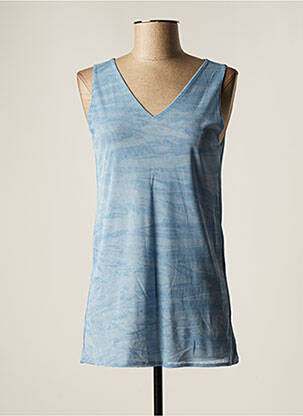 Top stretch sans manche bleu LAUREN VIDAL femme