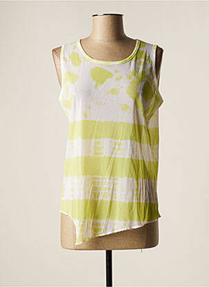 Top stretch sans manche vert LAUREN VIDAL femme