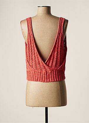 Pull coupe droite fines bretelles rose LAUREN VIDAL femme