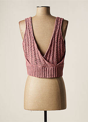 Pull coupe droite fines bretelles violet LAUREN VIDAL femme