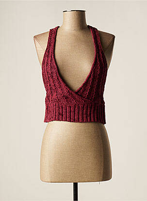 Pull coupe droite fines bretelles violet LAUREN VIDAL femme