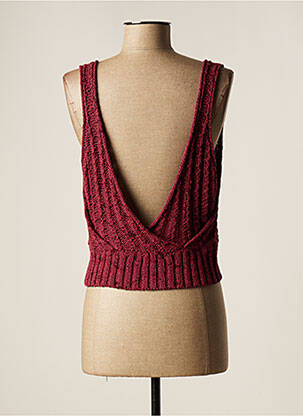 Pull coupe droite fines bretelles violet LAUREN VIDAL femme