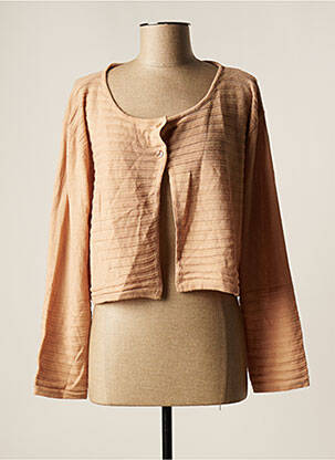 Gilet manches longues stretch beige LAUREN VIDAL femme