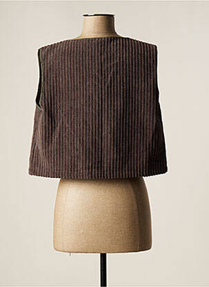 Veste casual col rond gris LAUREN VIDAL femme