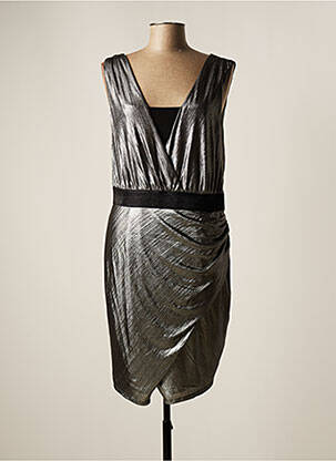 Robe courte coupe fluide sans manche gris BREAL femme