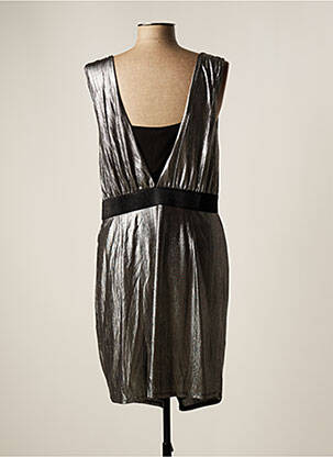 Robe courte coupe fluide sans manche gris BREAL femme
