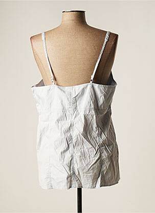Top manches bretelles ajustables fines bretelles bleu LAUREN VIDAL femme