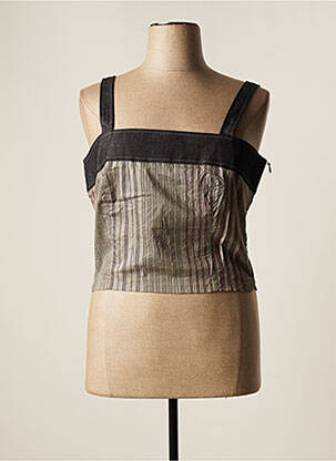 Top col carré sans manche bleu MERI & ESCA femme