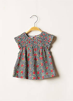 Robe mi-longue volants manches courtes bleu MAYORAL fille